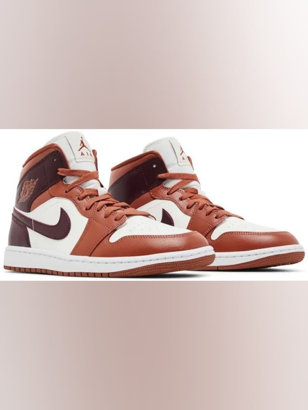 Jordan 1 Mid Women's Dusty Peach/Night Maroon/Sail/White